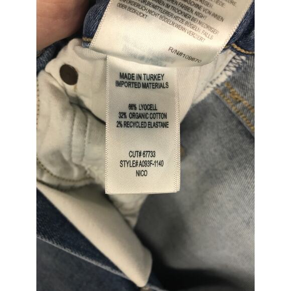 AGOLDE Nico High Rise Button Fly Denim Jeans Slim Frayed Hem Capsule Minimalist - Picture 11 of 13